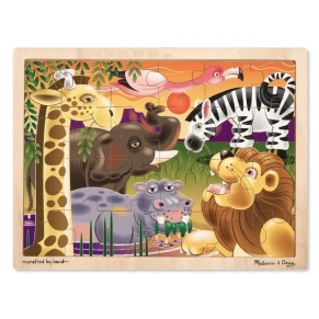 Melissa and Doug - Дървен пъзел с африкански животни 24 части